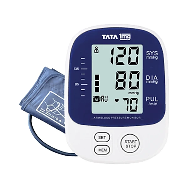 1200009688_3-digital-blood-pressure-monitor-one-touch-operation-bp-monitor-with-backlit-by-tata-1mg Digital Blood Pressure Monitor, One Touch Operation, BP Machine with Backlit Display | by Tata 1mg - Image 1
