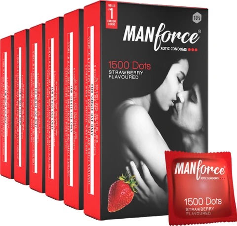 WhatsApp Image 2026-02-12 at 7.42.30 AM Manforce 1500 Dots Xotic Condom | Flavour Strawberry - Image 1