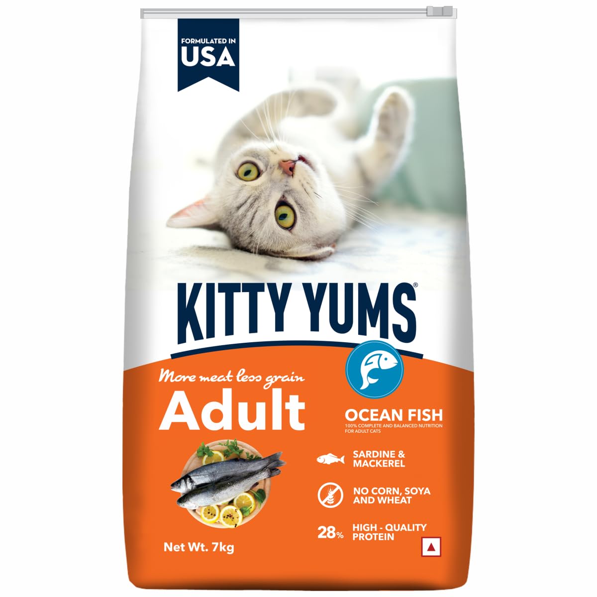 6184Op9RHBL Kitty Yums Dry Cat Food Ocean Fish Adult (7 kg) - Image 1
